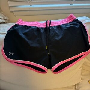Under Armour Women's Athletic Shorts in Black and Pink